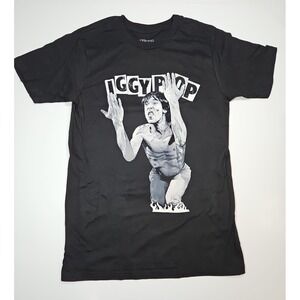 Iggy Pop Mens Black 2023 Tour Graphic Punk Band T-Shirt Size Small NWOT